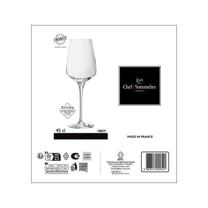 Caja 6 Copas Vino Krysta Eco Sublym Chef & Sommelier 45 cL