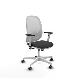PIQUERAS Y CRESPO Silla de oficina Cilanco con mecanismo Sincro, Gris oscuro y Blanco