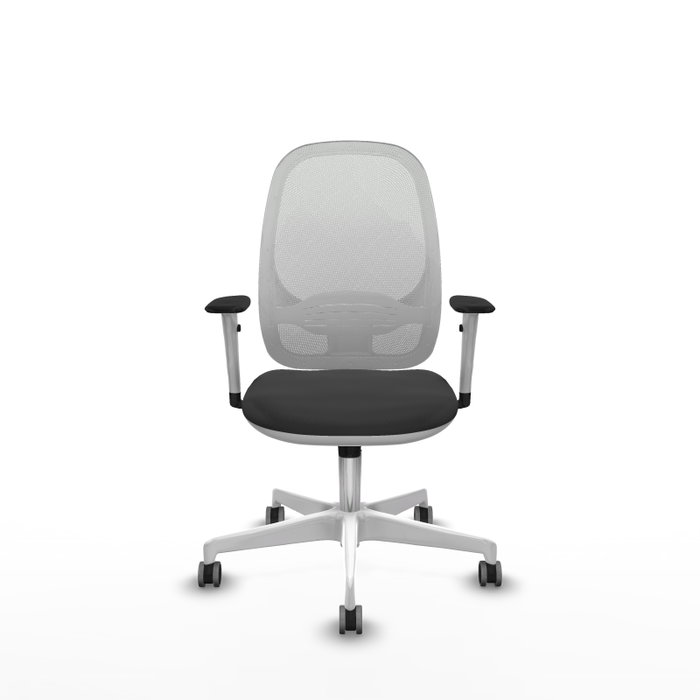 PIQUERAS Y CRESPO Silla de oficina Cilanco con mecanismo Sincro, Gris oscuro y Blanco