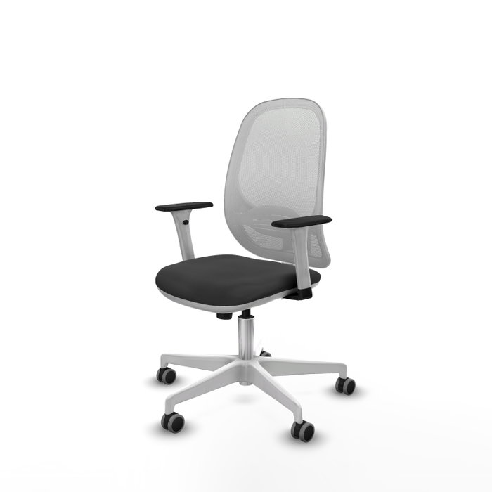 PIQUERAS Y CRESPO Silla de oficina Cilanco con mecanismo Sincro, Gris oscuro y Blanco