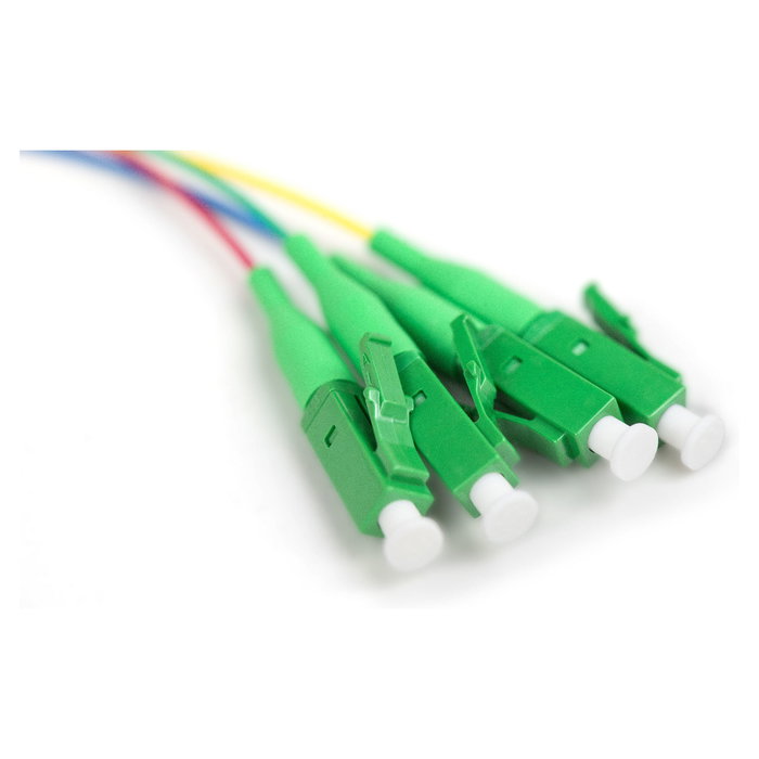 Digitus Cable FTTH Drop Monomodo OS2, 4 Fibras LC/APC, 50 m, Blanco, G.657.A2, Conector Macho, Libre de Halógenos