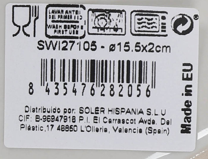 Inde Fuente Redonda "Swirl" Nordic Brillo Ø15.5 cm (24 Unidades)