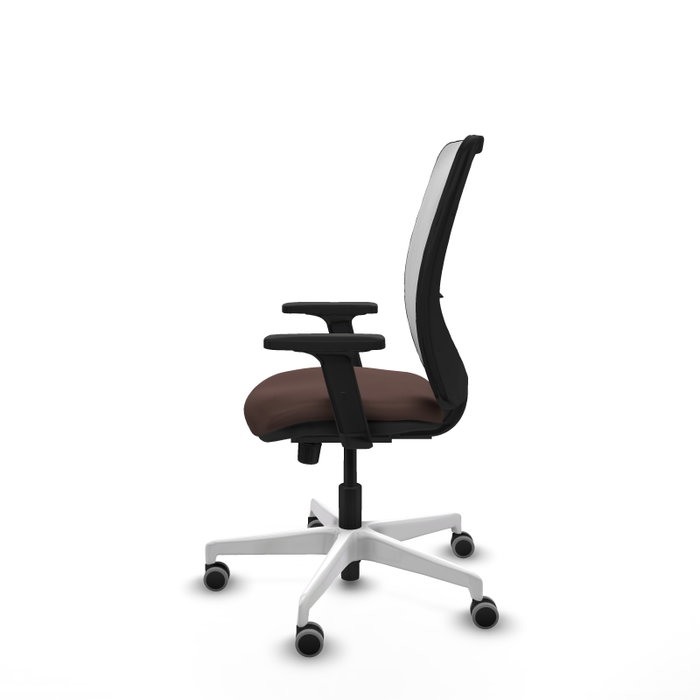 PIQUERAS Y CRESPO Silla de oficina Zulema con mecanismo Sincro, Marrón oscuro y Blanco