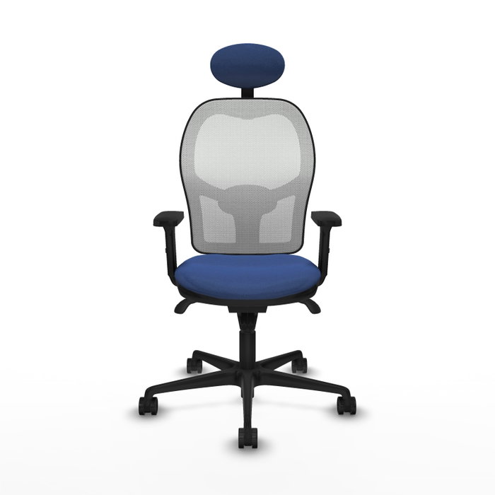 PIQUERAS Y CRESPO Silla de oficina Jorquera con mecanismo Sincro, Azul marino y Blanco PIQUERAS Y CRESPO Silla de oficina Jorquera con mecanismo Sincro, Azul marino y Blanco