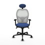 PIQUERAS Y CRESPO Silla de oficina Jorquera con mecanismo Sincro, Azul marino y Blanco