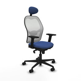 PIQUERAS Y CRESPO Silla de oficina Jorquera con mecanismo Sincro, Azul marino y Blanco