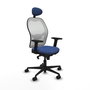 PIQUERAS Y CRESPO Silla de oficina Jorquera con mecanismo Sincro, Azul marino y Blanco