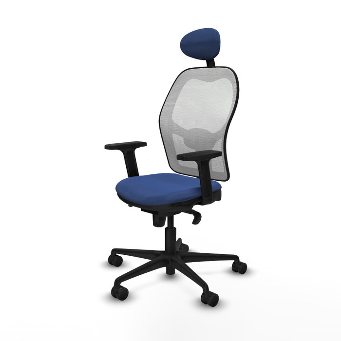 PIQUERAS Y CRESPO Silla de oficina Jorquera con mecanismo Sincro, Azul marino y Blanco PIQUERAS Y CRESPO Silla de oficina Jorquera con mecanismo Sincro, Azul marino y Blanco