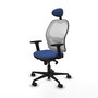 PIQUERAS Y CRESPO Silla de oficina Jorquera con mecanismo Sincro, Azul marino y Blanco