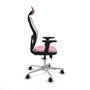 PIQUERAS Y CRESPO Silla de oficina Jorquera Rosa y Blanca con mecanismo Sincro/Traslack