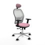 PIQUERAS Y CRESPO Silla de oficina Jorquera Rosa y Blanca con mecanismo Sincro/Traslack