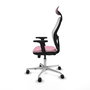 PIQUERAS Y CRESPO Silla de oficina Jorquera Rosa y Blanca con mecanismo Sincro/Traslack