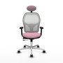 PIQUERAS Y CRESPO Silla de oficina Jorquera Rosa y Blanca con mecanismo Sincro/Traslack