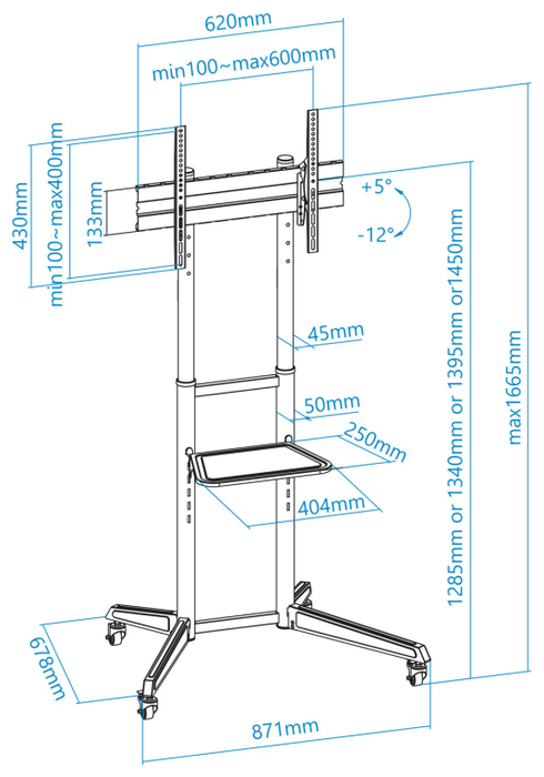 Tooq Soporte de Suelo RAMSÉS FS1170M-B para Pantallas 37-70 pulgadas Tooq Soporte de Suelo RAMSÉS FS1170M-B para Pantallas 37-70 pulgadas