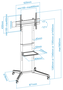 Tooq Soporte de Suelo RAMSÉS FS1170M-B para Pantallas 37-70 pulgadas