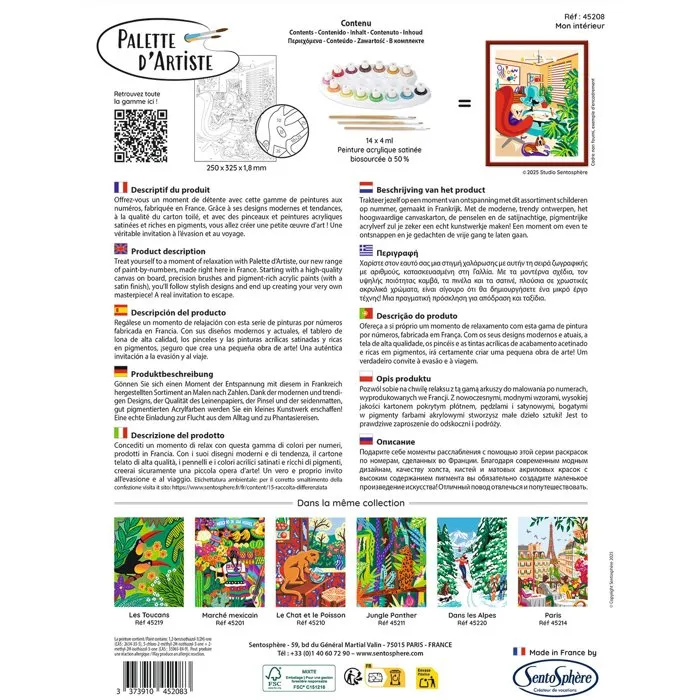 Sentosphere AAAQX29396 Kit de Pintura por Números para Adultos, Pintura Acrílica Lienzo Impreso Mi Interior