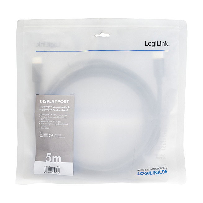 LogiLink CV0139 Cable DisplayPort a DisplayPort 5 m LogiLink CV0139 Cable DisplayPort a DisplayPort 5 m