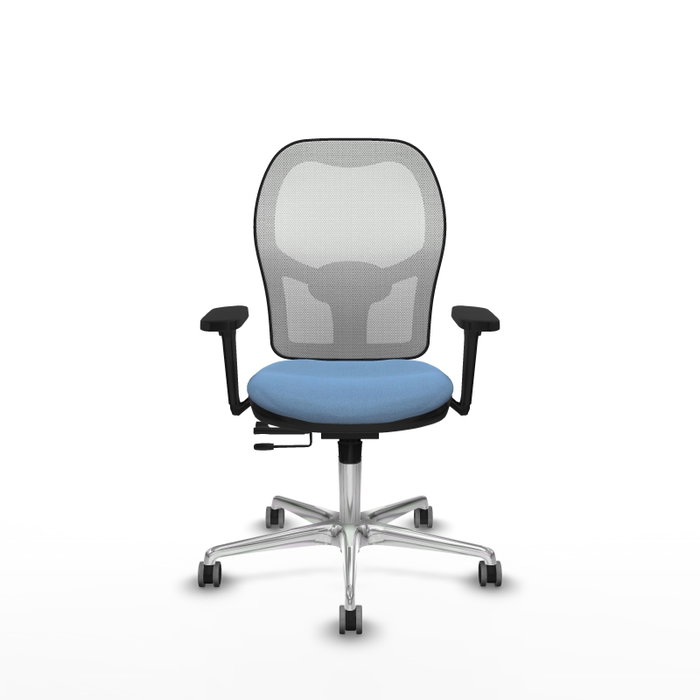 PIQUERAS Y CRESPO Silla de oficina Jorquera con mecanismo Sincro/Traslack, Azul cielo y Blanco