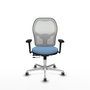 PIQUERAS Y CRESPO Silla de oficina Jorquera con mecanismo Sincro/Traslack, Azul cielo y Blanco