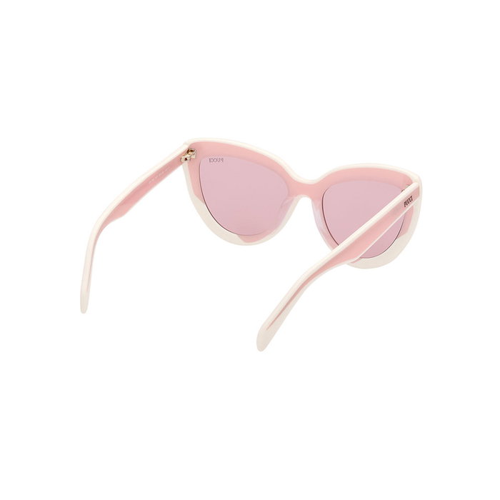 Emilio Pucci Gafas de Sol EP0196 74Y para Mujer Cat-eye - Montura Rosa y Blanco, Cristales Violeta, 56 mm