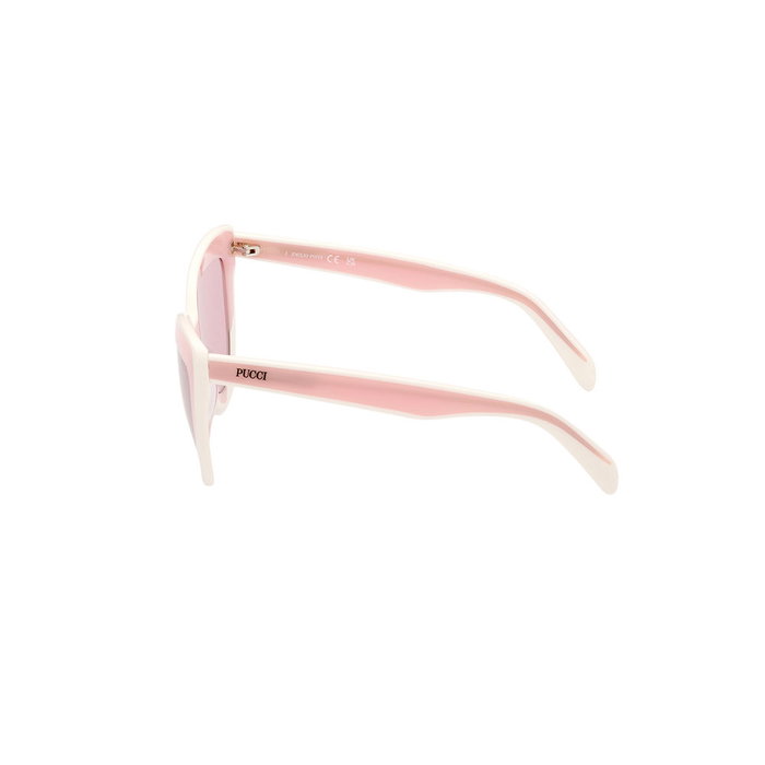 Emilio Pucci Gafas de Sol EP0196 74Y para Mujer Cat-eye - Montura Rosa y Blanco, Cristales Violeta, 56 mm
