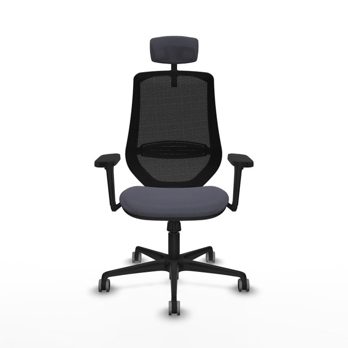 PIQUERAS Y CRESPO Silla de oficina Mardos con mecanismo Sincro, Gris oscuro y Negro