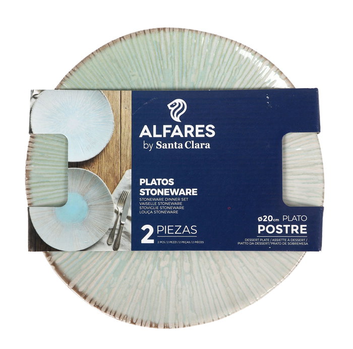 Alfares Pack de 2 platos de postre Mediterraneo de 20cm