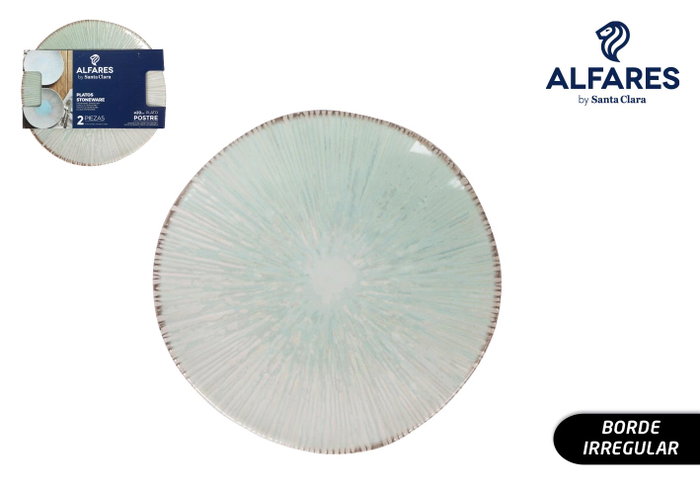 Alfares Pack de 2 platos de postre Mediterraneo de 20cm Alfares Pack de 2 platos de postre Mediterraneo de 20cm