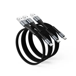 Intenso Pack de 3 Cables USB-A a USB-C 60W Negro