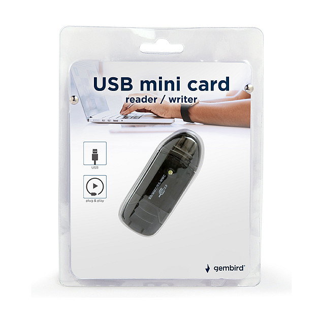Gembird FD2-SD-1 Mini lector/escritor de tarjetas USB 2.0 Negro