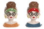 DKD Home Decor Macetero de Cerámica Multicolor Pack de 2 Chica