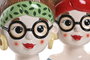 DKD Home Decor Macetero de Cerámica Multicolor Pack de 2 Chica