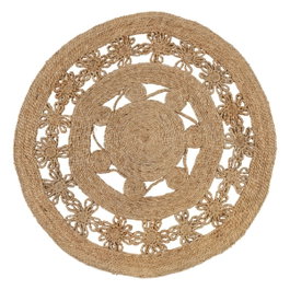 Ixia Alfombra de Yute Natural Decoración 120 x 120 cm
