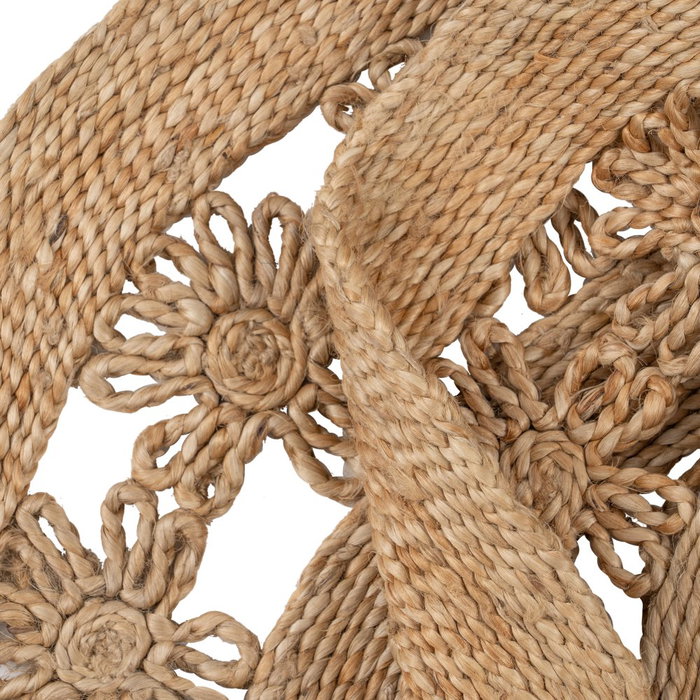Alfombra Natural Yute Decoración 120 X 120 cm