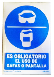 Normaluz Señal 29,5x20 cm Obligatorio Uso de Gafas o PA RD20618
