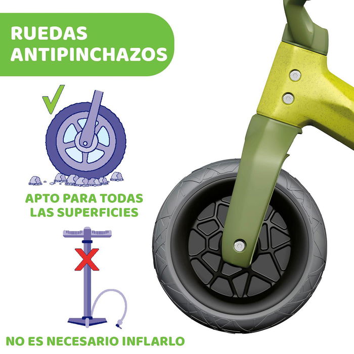 Chicco Bicicleta de Equilibrio Eco 00011055000000, Desarrollo de Coordinación y Equilibrio para Niños, 80% Plástico Reciclado, +18 Meses