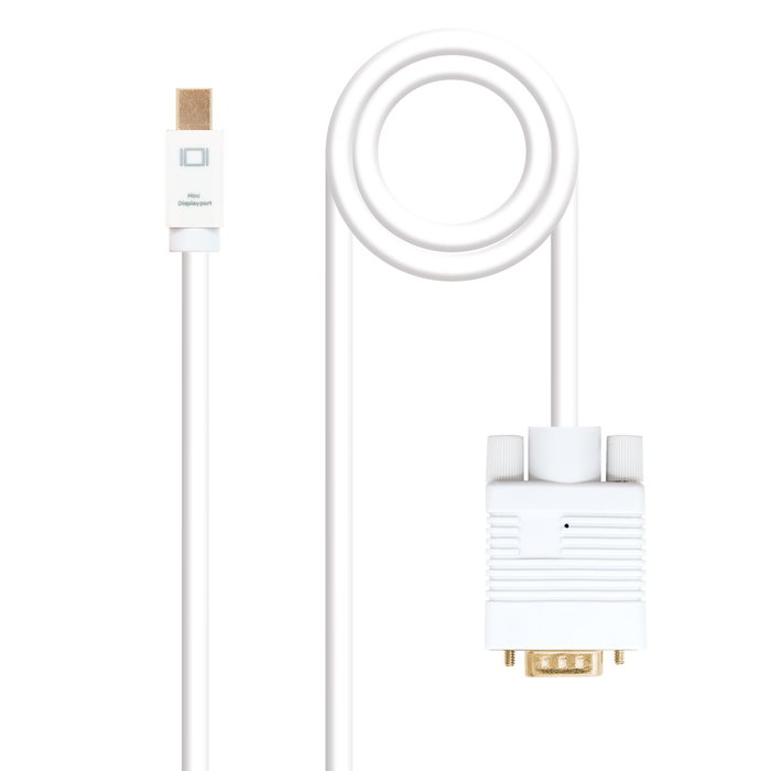 Nanocable Cable Conversor Mini DP a VGA Blanco 3.0 metros Nanocable Cable Conversor Mini DP a VGA Blanco 3.0 metros