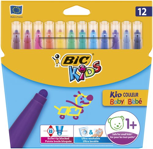 Rotulador Fibra Bic Kid Couleur Baby Caja De 12 (Set de 12) Rotulador Fibra Bic Kid Couleur Baby Caja De 12 (Set de 12)