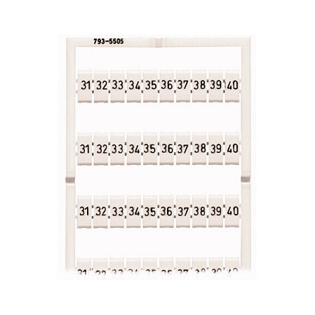 WAGO 793-5505 Tarjeta de marcado WMB impresa blanca WAGO 793-5505 Tarjeta de marcado WMB impresa blanca