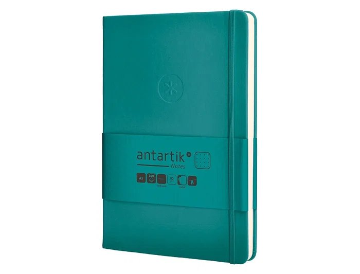 Antartik Cuaderno A5 Tapa Dura Hojas Puntos Verde Aguamarina 100 Hojas 80gr FSC