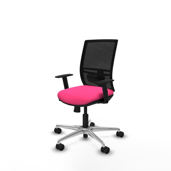PIQUERAS Y CRESPO Silla de oficina Yunquera con mecanismo Sincro/Traslack Rosa y Negro
