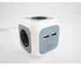 3GO REG4CUBEUSB Regleta 4 Tomas AC + 2 Puertos USB 2.4A, Cable 1.4 m, Protección Infantil, Gris/Blanco, 3680W, para Interior