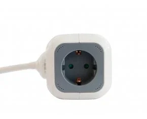 3GO REG4CUBEUSB Regleta 4 Tomas AC + 2 Puertos USB 2.4A, Cable 1.4 m, Protección Infantil, Gris/Blanco, 3680W, para Interior