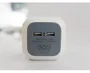3GO REG4CUBEUSB Regleta 4 Tomas AC + 2 Puertos USB 2.4A, Cable 1.4 m, Protección Infantil, Gris/Blanco, 3680W, para Interior