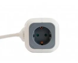 3GO REG4CUBEUSB Regleta 4 Tomas AC + 2 Puertos USB 2.4A, Cable 1.4 m, Protección Infantil, Gris/Blanco, 3680W, para Interior
