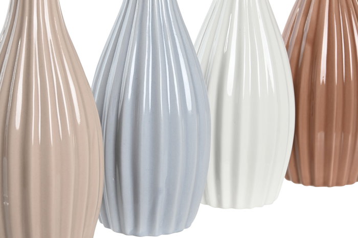 DKD Home Decor Set de 4 Jarrones de Porcelana Surtidos (24 Piezas)
