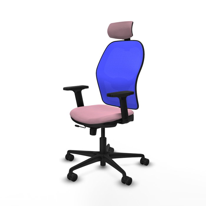 PIQUERAS Y CRESPO Silla de oficina Jorquera con mecanismo Sincro/Traslack, Tela Rosa y Malla Azul PIQUERAS Y CRESPO Silla de oficina Jorquera con mecanismo Sincro/Traslack, Tela Rosa y Malla Azul