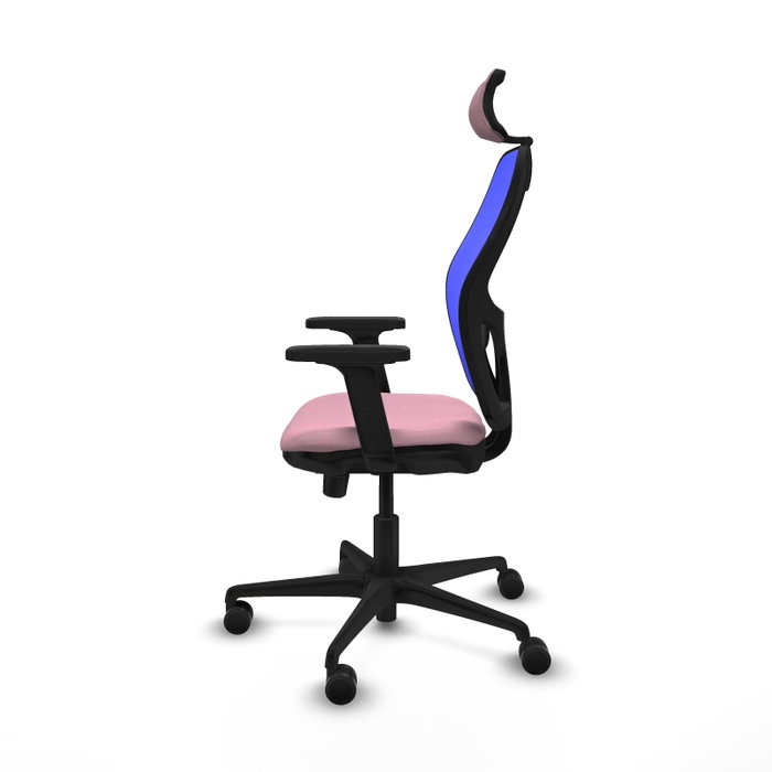 PIQUERAS Y CRESPO Silla de oficina Jorquera con mecanismo Sincro/Traslack, Tela Rosa y Malla Azul PIQUERAS Y CRESPO Silla de oficina Jorquera con mecanismo Sincro/Traslack, Tela Rosa y Malla Azul