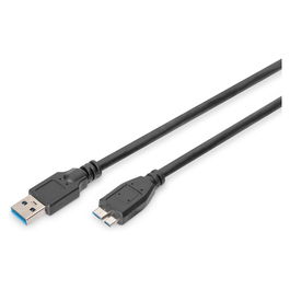 Digitus Cable USB 3.2 Gen 1 (3.1 Gen 1) USB A a Micro-B Macho, Negro, 1 Metro