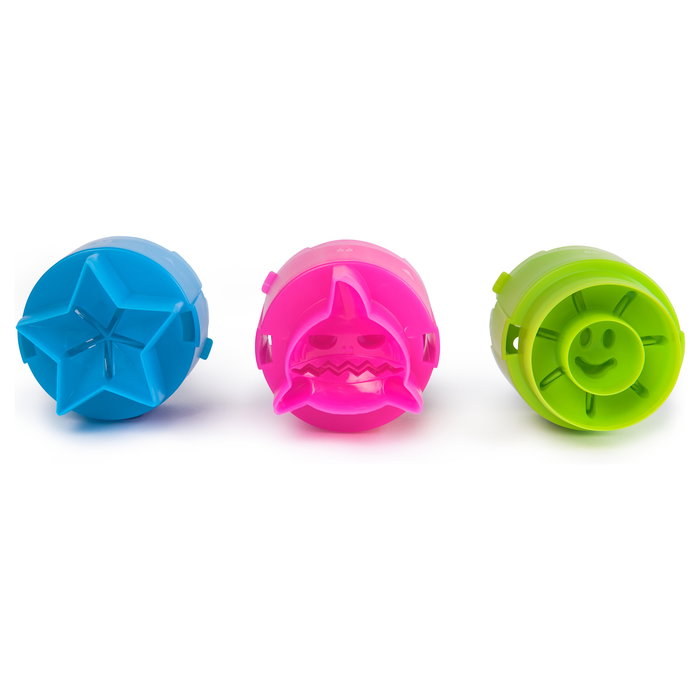 Spin Master Kinetic Sand Kit Arena Mágica Squishmotion, 453 g de Arena Moldeable Azul, Rosa y Amarilla con 3 Moldes: Tiburón, Estrella, Sol - 6069401 - Juguete Niños 5 Años+